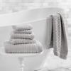 Martha Stewart – Bath Towels, Soft & Absorbent 100% Cotton Towels, Solid 500 GSM, 6-Piece Bathroom Towel Set with Textured Weave (Bedford Cottage Blue)(Textured Light Grey)