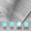 Martha Stewart – Bath Towels, Soft & Absorbent 100% Cotton Towels, Solid 500 GSM, 6-Piece Bathroom Towel Set with Textured Weave (Bedford Cottage Blue)(Textured Light Grey)