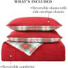 Martha Stewart – Queen Comforter Set, Naturally Soft Cotton-Rich Jacquard Bedding w/Matching Pillowcases, Textured 3 Piece Bed Set (Garden Trellis White)(Dark Red)
