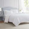 Martha Stewart – Queen Comforter Set, Naturally Soft Cotton-Rich Jacquard Bedding w/Matching Pillowcases, Textured 3 Piece Bed Set (Garden Trellis White)(Simple Scallop Pink)