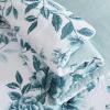 Martha Stewart – Queen Comforter Set, Naturally Soft Cotton-Rich Jacquard Bedding w/Matching Pillowcases, Textured 3 Piece Bed Set (Garden Trellis White)(Vivian Floral Blue)