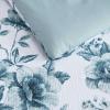 Martha Stewart – Queen Comforter Set, Naturally Soft Cotton-Rich Jacquard Bedding w/Matching Pillowcases, Textured 3 Piece Bed Set (Garden Trellis White)(Vivian Floral Blue)