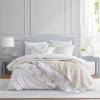 Martha Stewart – Queen Duvet Cover Set, Crisp & Smooth Bedding with a Cotton Percale Lightweight Feel, Reversible 3 Piece Bed Set with Matching Pillowcases (Simple Scallop Blue)(Garden Trellis White)