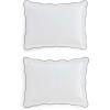 Martha Stewart – Queen Duvet Cover Set, Crisp & Smooth Bedding with a Cotton Percale Lightweight Feel, Reversible 3 Piece Bed Set with Matching Pillowcases (Simple Scallop Blue)(Simple Scallop Green)