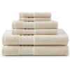 Martha Stewart – Bath Towels, Soft & Absorbent 100% Cotton Towels, Plush 700 GSM, 6-Piece Bathroom Towel Set with Textured Dobby Weave (Skyland Manor White)(Skyland Manor Beige)