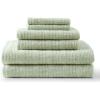Martha Stewart – Bath Towels, Soft & Absorbent 100% Cotton Towels, Solid 500 GSM, 6-Piece Bathroom Towel Set with Textured Weave (Bedford Cottage Blue)(Bedford Cottage Green)