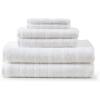 Martha Stewart – Bath Towels, Soft & Absorbent 100% Cotton Towels, Solid 500 GSM, 6-Piece Bathroom Towel Set with Textured Weave (Bedford Cottage Blue)(Bedford Cottage White)