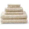 Martha Stewart – Bath Towels, Soft & Absorbent 100% Cotton Towels, Solid 500 GSM, 6-Piece Bathroom Towel Set with Textured Weave (Bedford Cottage Blue)(Bedford Cottage Beige)