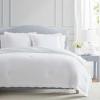 Martha Stewart – Queen Comforter Set, Naturally Soft Cotton-Rich Jacquard Bedding w/Matching Pillowcases, Textured 3 Piece Bed Set (Garden Trellis White)(Simple Scallop Pink)