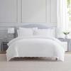 Martha Stewart – Queen Duvet Cover Set, Crisp & Smooth Bedding with a Cotton Percale Lightweight Feel, Reversible 3 Piece Bed Set with Matching Pillowcases (Simple Scallop Blue)(Simple Scallop Beige)