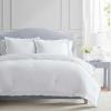 Martha Stewart – Queen Duvet Cover Set, Crisp & Smooth Bedding with a Cotton Percale Lightweight Feel, Reversible 3 Piece Bed Set with Matching Pillowcases (Simple Scallop Blue)(Simple Scallop Blue)