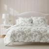 Martha Stewart – Queen Duvet Cover Set, Crisp & Smooth Bedding with a Cotton Percale Lightweight Feel, Reversible 3 Piece Bed Set with Matching Pillowcases (Simple Scallop Blue)(Sophia Stripe Blue)