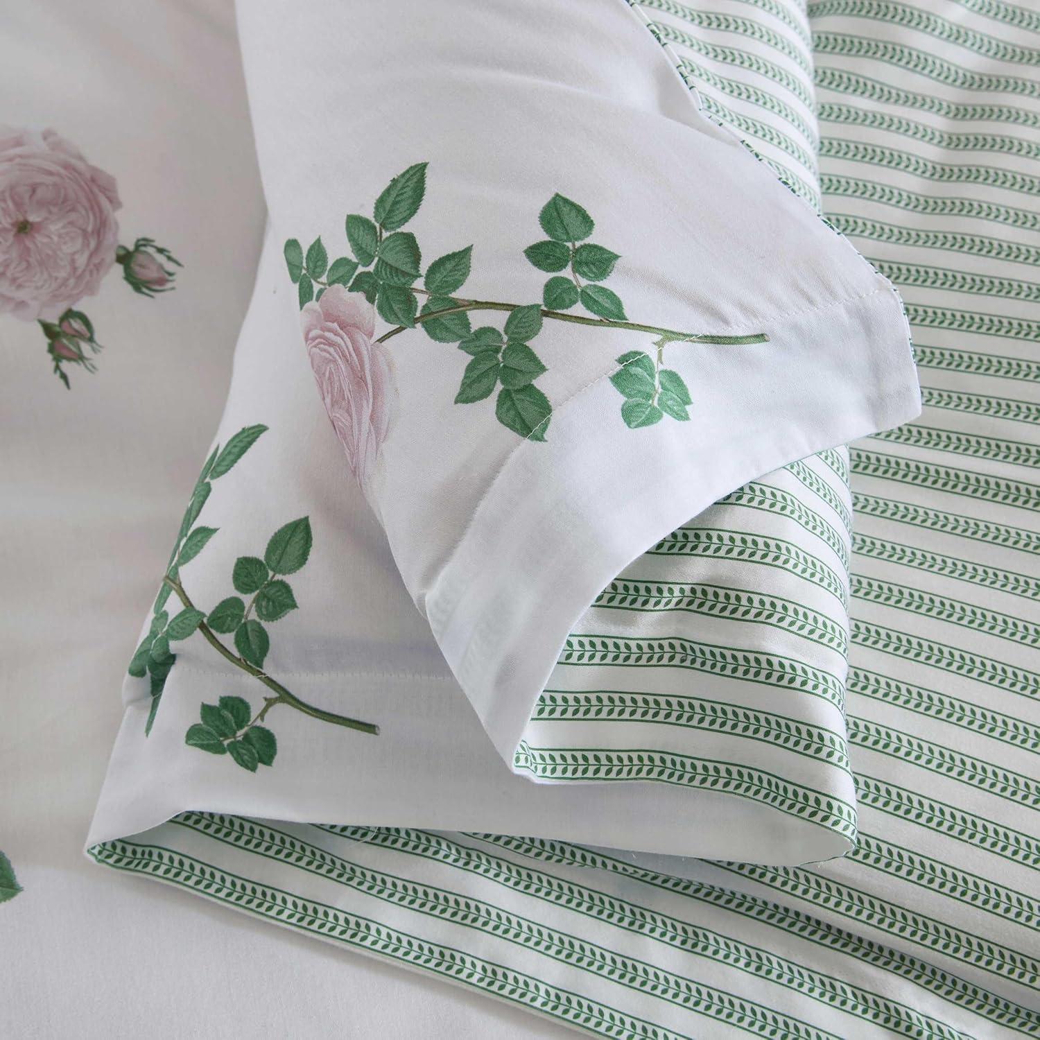 image:imageMartha Stewart Queen Comforter Set 100 Silky Smooth Cotton Sateen Floral Bedding for Year Round Comfort 3 Piece Bed Set with Matching Pillowcases Tea Rose PinkTea Rose Pink