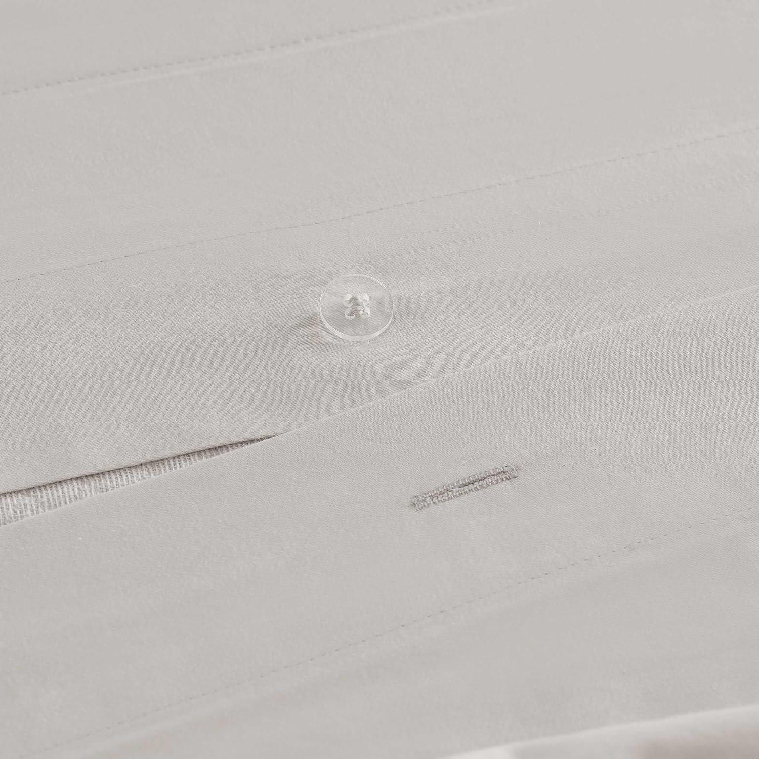 image:imageMartha Stewart Queen Duvet Cover Set 100 Soft Cotton Blend Bedding Corner Ties amp Button Closure 3 Piece Bed Set with Matching Pillowcases Scallop BlueGrey