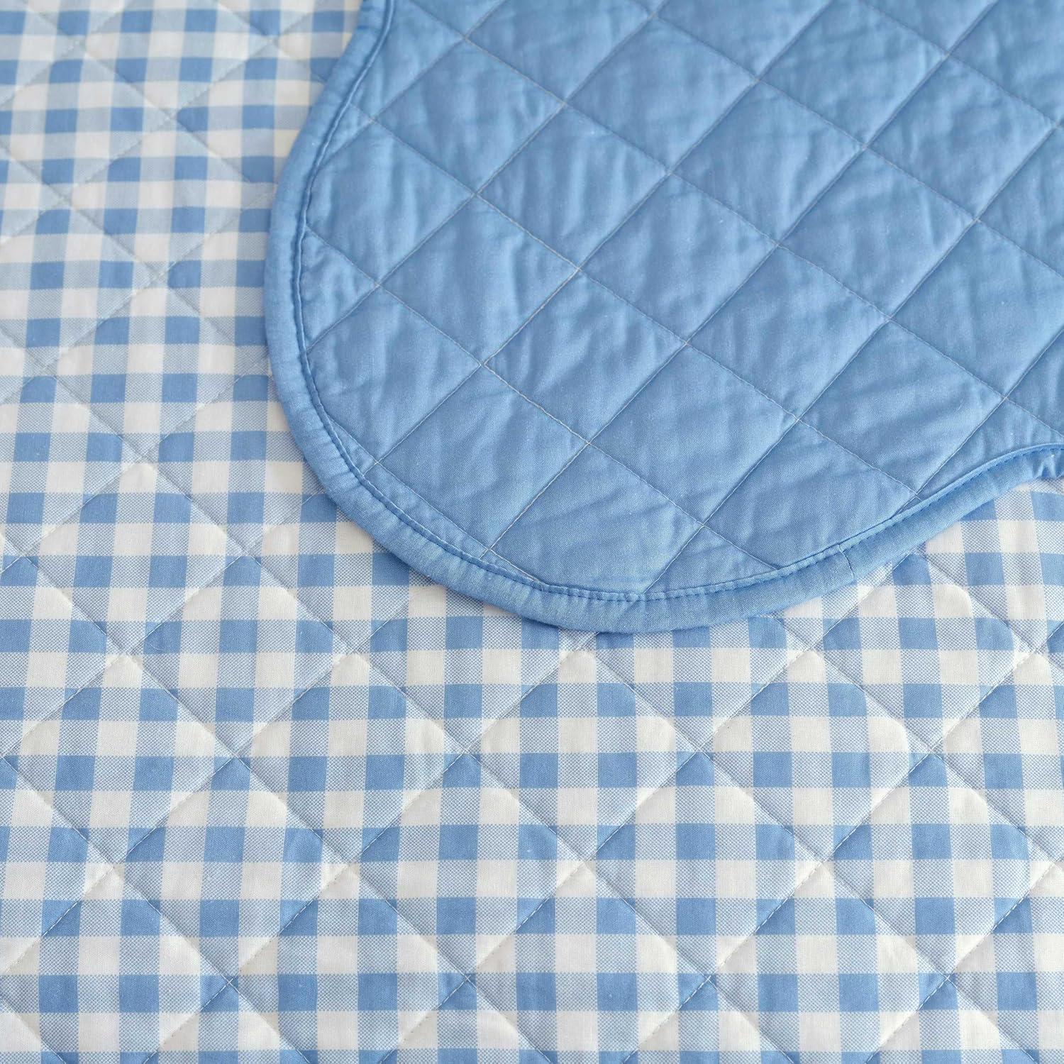image:imageMartha Stewart Queen Quilt Set 100 Soft amp Breathable Bedding with a Lightweight Feel for Year Round Comfort 3 Piece Bed Set with Matching Pillowcases Olivia Gingham BlueOlivia Gingham Blue