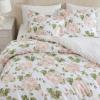 Martha Stewart – Queen Comforter Set, 100% Silky Smooth Cotton Sateen Floral Bedding for Year Round Comfort, 3 Piece Bed Set with Matching Pillowcases (Tea Rose Pink)(Geranium Bloom Pink)