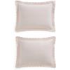 Martha Stewart – Queen Duvet Cover Set, 100% Soft Cotton Blend Bedding, Corner Ties & Button Closure, 3 Piece Bed Set with Matching Pillowcases (Scallop Blue)(Pink)