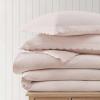 Martha Stewart – Queen Duvet Cover Set, 100% Soft Cotton Blend Bedding, Corner Ties & Button Closure, 3 Piece Bed Set with Matching Pillowcases (Scallop Blue)(Pink)