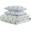 Martha Stewart – Queen Quilt Set, 100% Soft Cotton Floral Bedding for Year Round Comfort, 3 Piece Bed Set with Matching Pillowcases (Chloe Green)(Chloe Green)