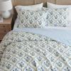 Martha Stewart – Queen Quilt Set, 100% Soft Cotton Floral Bedding for Year Round Comfort, 3 Piece Bed Set with Matching Pillowcases (Chloe Green)(Chloe Green)