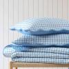 Martha Stewart – Queen Quilt Set, 100% Soft & Breathable Bedding with a Lightweight Feel for Year Round Comfort, 3 Piece Bed Set with Matching Pillowcases (Olivia Gingham Blue)(Olivia Gingham Blue)