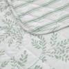 Martha Stewart – Queen Quilt Set, 100% Soft & Breathable Bedding with a Lightweight Feel for Year Round Comfort, 3 Piece Bed Set with Matching Pillowcases (Olivia Gingham Blue)(Murray Leaves Green)