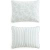 Martha Stewart – Queen Quilt Set, 100% Soft & Breathable Bedding with a Lightweight Feel for Year Round Comfort, 3 Piece Bed Set with Matching Pillowcases (Olivia Gingham Blue)(Murray Leaves Green)