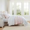 Martha Stewart – Queen Quilt Set, 100% Soft & Breathable Bedding with a Lightweight Feel for Year Round Comfort, 3 Piece Bed Set with Matching Pillowcases (Olivia Gingham Blue)(Olivia Gingham Pink)
