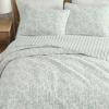 Martha Stewart – Queen Quilt Set, 100% Soft & Breathable Bedding with a Lightweight Feel for Year Round Comfort, 3 Piece Bed Set with Matching Pillowcases (Olivia Gingham Blue)(Murray Leaves Green)