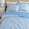 Martha Stewart – Queen Quilt Set, 100% Soft & Breathable Bedding with a Lightweight Feel for Year Round Comfort, 3 Piece Bed Set with Matching Pillowcases (Olivia Gingham Blue)(Olivia Gingham Blue)
