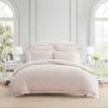 Martha Stewart – Queen Duvet Cover Set, 100% Soft Cotton Blend Bedding, Corner Ties & Button Closure, 3 Piece Bed Set with Matching Pillowcases (Scallop Blue)(Pink)