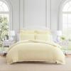 Martha Stewart – Queen Duvet Cover Set, 100% Soft Cotton Blend Bedding, Corner Ties & Button Closure, 3 Piece Bed Set with Matching Pillowcases (Scallop Blue)(White)