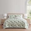 Martha Stewart – Queen Quilt Set, 100% Soft Cotton Floral Bedding for Year Round Comfort, 3 Piece Bed Set with Matching Pillowcases (Chloe Green)(Hydrangea Floral Beige)