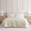 Martha Stewart – Queen Quilt Set, 100% Soft & Breathable Bedding with a Lightweight Feel for Year Round Comfort, 3 Piece Bed Set with Matching Pillowcases (Olivia Gingham Blue)(Layered Branches Beige)