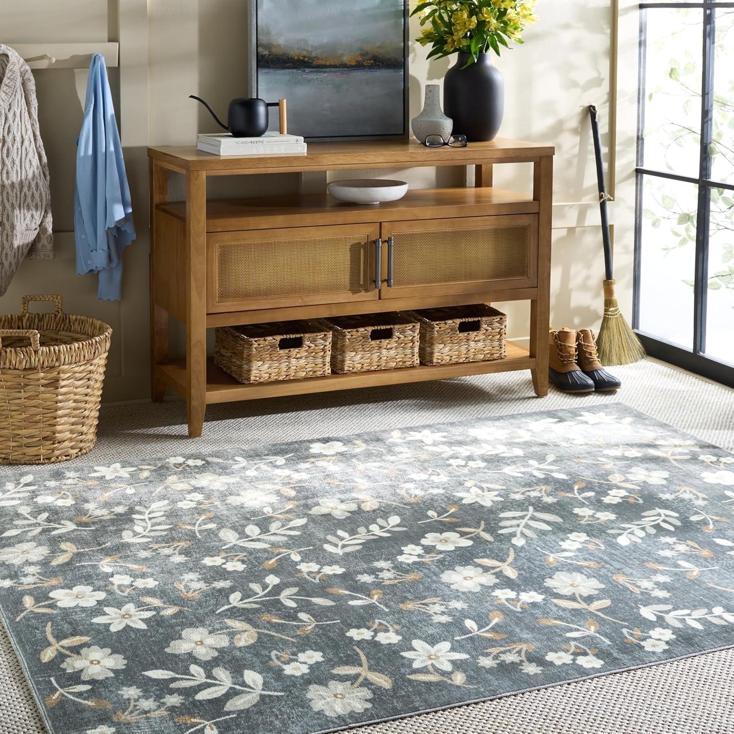 image:imageMartha Stewart x SAFAVIEH Machine Washable Area Rug Collection 5 x 8 Dark Grey amp Beige Slip Resistant amp Easy Cleaning Ideal for Ideal for Living Room Bedroom Dining Space MSRW197GDark GreyBeige