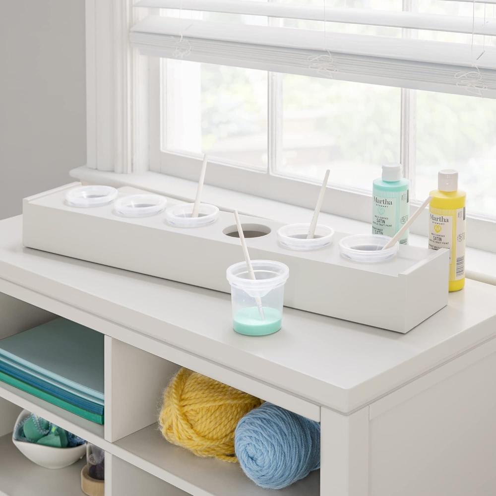 image:imageMartha Stewart Crafting Kids Tray with Paint Cups  Gray EasytoClean Set with 6 SpillProof CupsLinen White