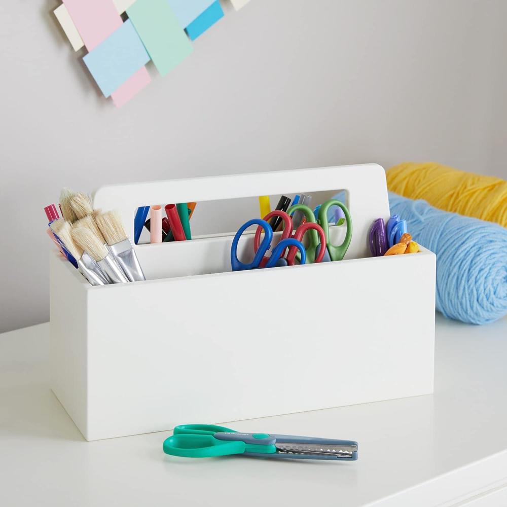 image:imageMartha Stewart Crafting Kids Wall Caddy  Linen White Arts and Crafts Supply Storage Lightweight Wooden CaddyLinen White