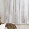 Martha Stewart Laguna Stripe Semi-Sheer Tie Tab Window Curtain Valance and Tiers Set, Grey(Mocha)