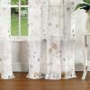 Martha Stewart Marthas Garden Floral Semi-Sheer Rod Pocket Window Curtain Single Panel, 84″, Multi(Gold Floral)