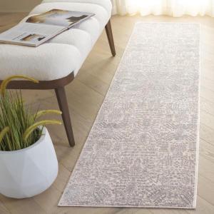 Martha Stewart x SAFAVIEH Area Rug Collection – 2’3″ x 8′ Runner, Light Grey & Beige, Non-Shedding & Easy Cleaning, Ideal for Living Room, Bedroom, Foyer, Hallway (MSR8989B)(Light Grey/Beige)