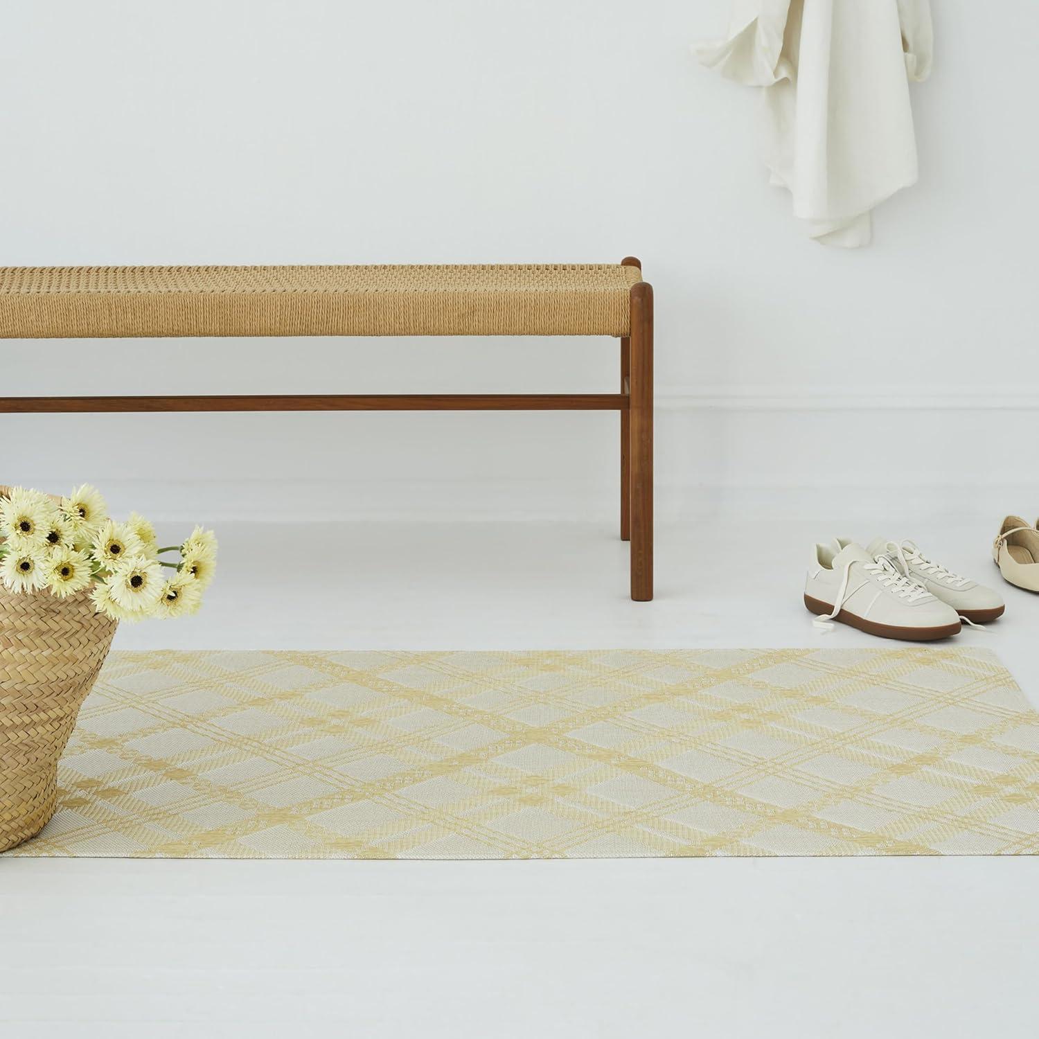 image:imageChilewich Martha by Martha Stewart Ribbons Rug in Abalone 23x36 Easy Care Premium IndoorOutdoor Floor Mat for Entry Kitchen Bath Pool with NonSlip BackingWheat