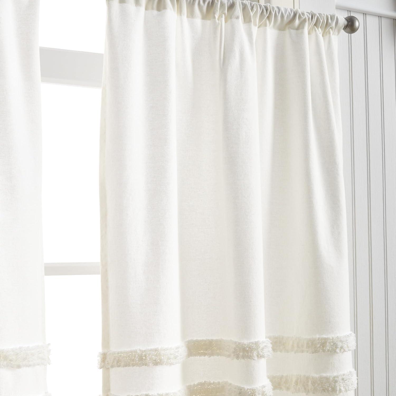 image:imageMartha Stewart Waters Edge Tufted 3Piece Window Curtain Valance amp Tiers Set 36 White