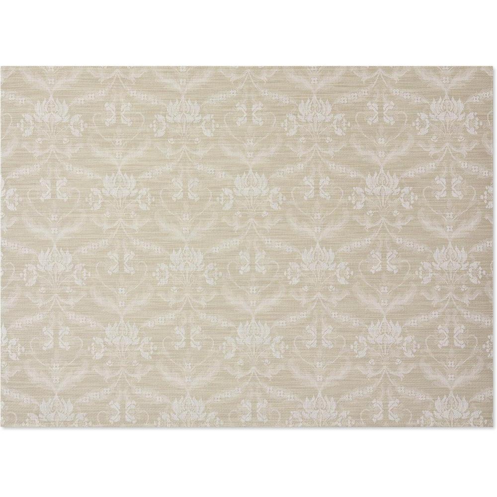 image:imageChilewich Martha by Martha Stewart Damask Rug in Sea  23x36  Easy Care  Premium IndoorOutdoor Floor Mat for Entry Kitchen Bath Pool with NonSlip BackingFlax