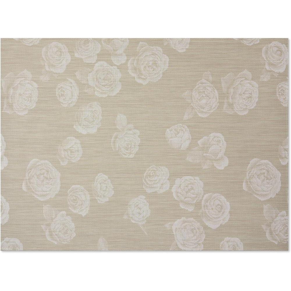 image:imageChilewich Martha by Martha Stewart Rosette Rug in Burnt Coral 23x36 Easy Care  Premium IndoorOutdoor Floor Mat for Entry Kitchen Bath Pool with NonSlip BackingFlax