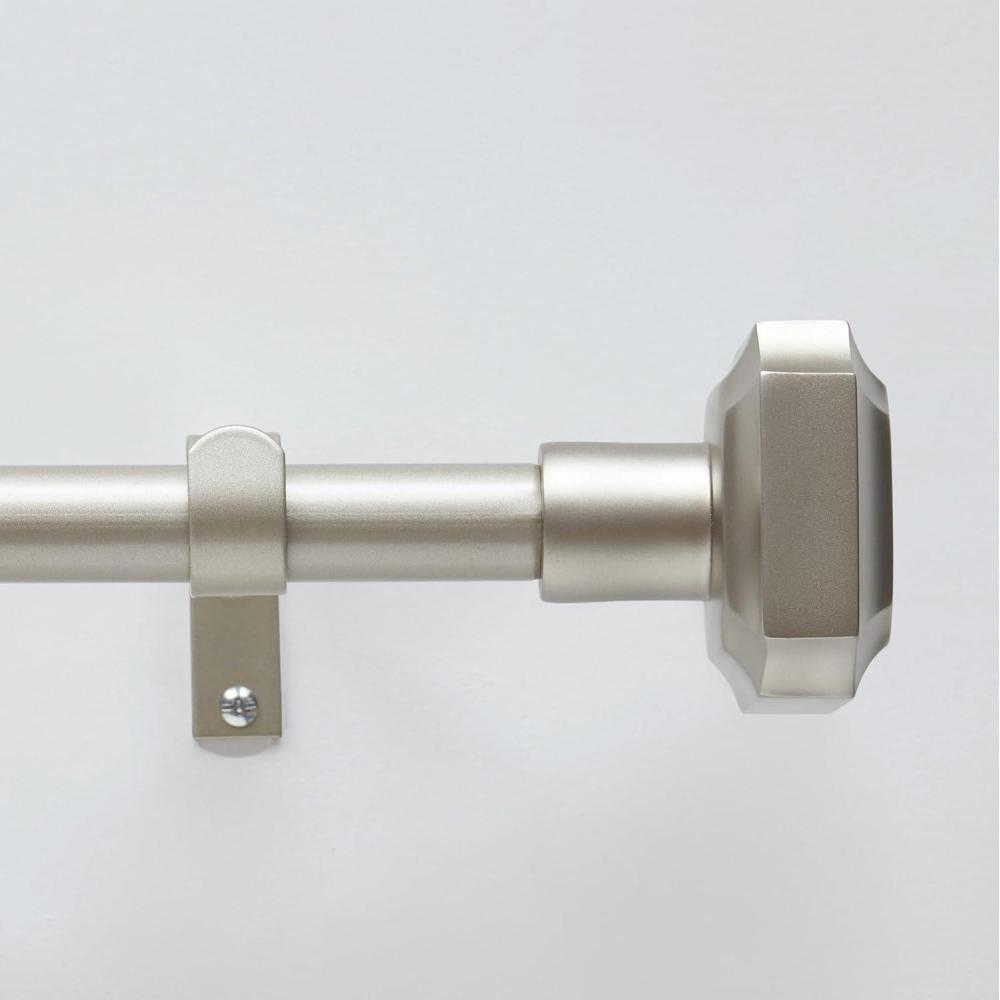 image:imageMartha Stewart Wellington Curtain Rod for Windows 36 to 66 inches Adjustable Length 1 inch Diameter Metal Curtain Rod with Finials 36 66 Matte NickelNickel