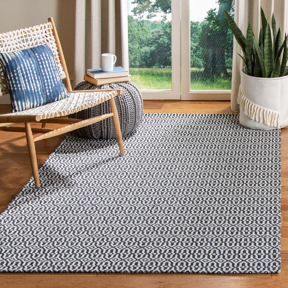 image:imageMartha Stewart x SAFAVIEH Area Rug Collection 8 x 10 Charcoal amp Grey Cotton Ideal for Living Room Bedroom Office Dining Space MSR411HCharcoalGrey