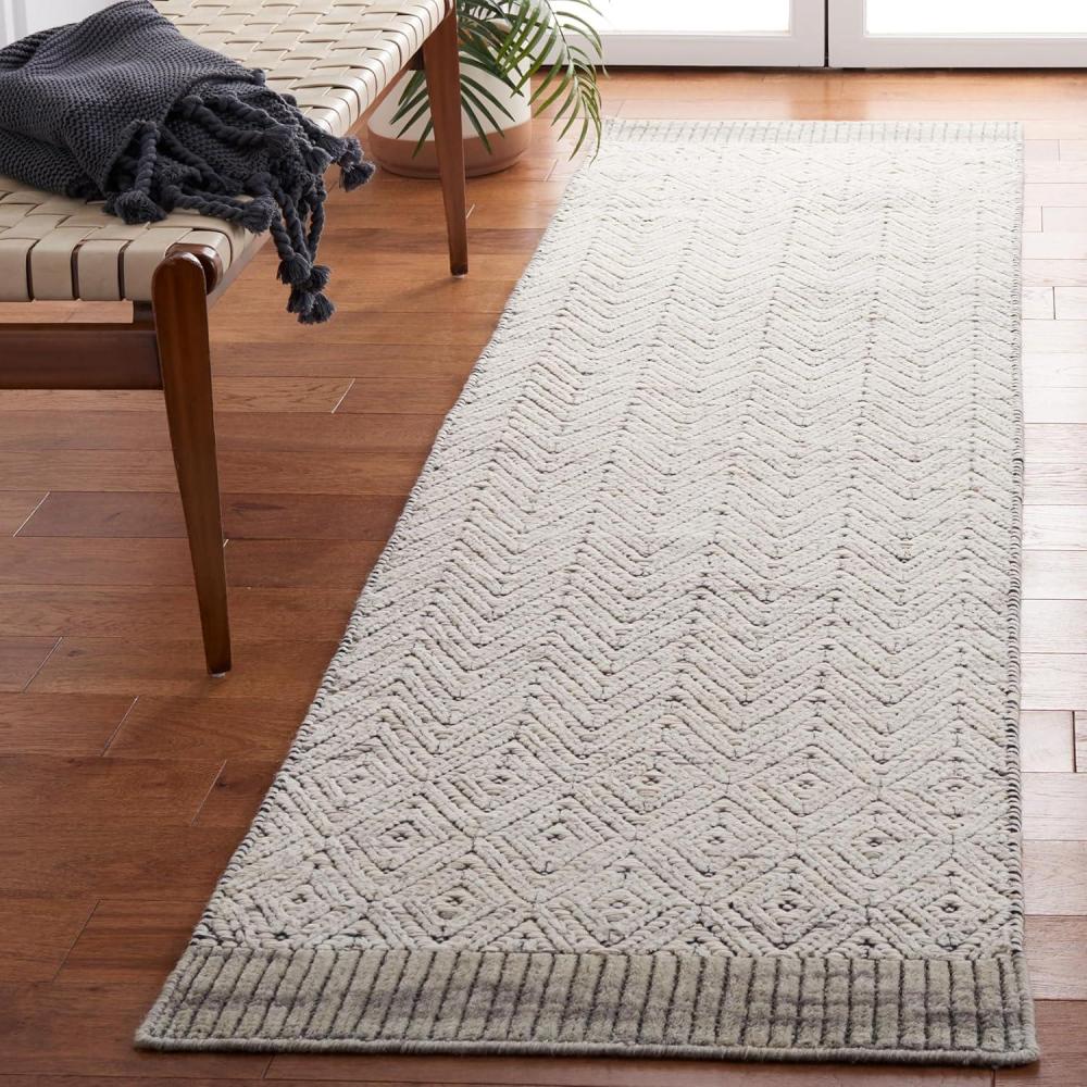 image:imageMartha Stewart x SAFAVIEH Area Rug Collection 8 x 10 Grey amp Ivory Handmade Wool Ideal for Living Room Bedroom Office Dining Space MSR9604GGreyIvory