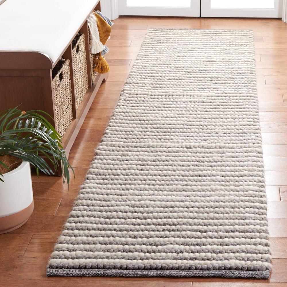 image:imageMartha Stewart x SAFAVIEH Area Rug Collection 8 x 10 Ivory amp Beige Handmade Wool Ideal for Living Room Bedroom Office Dining Space MSR9650BIvoryDark Brown