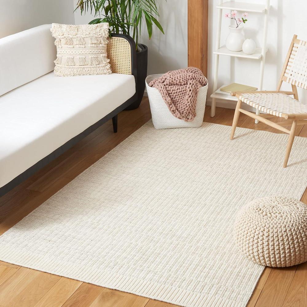 image:imageMartha Stewart x SAFAVIEH Area Rug Collection 8 x 10 Ivory amp Grey Handmade Wool Ideal for Living Room Bedroom Office Dining Space MSR9603AIvoryGrey