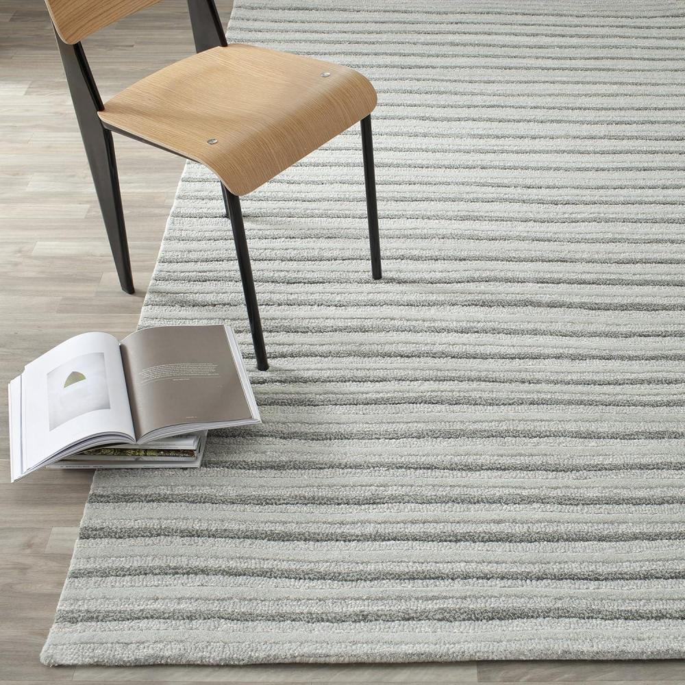 image:imageMartha Stewart x SAFAVIEH Area Rug Collection 8 x 10 Nimbus Cloud Gray Handmade Wool amp Viscose Ideal for Living Room Bedroom Office Dining Space MSR3619A
